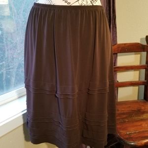 Chocolate brown elastic waist skirt